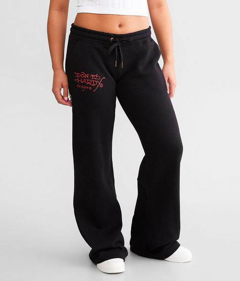 Ed Hardy Y2K Skull Pant - Black Large, Women's Black Foiled graphic fleece lined pant Inseam measures 31 Elasticized cinch tie waistband Matching hoodie. 55% Cotton 45% Polyester. Machine wash cold with like colors gentle cycle. Only non-chlorine bleach when needed. Tumble dry low. Cool iron if needed.. WOMEN'S BOTTOMS SIZE CONVERSION CHART Waist (size) 22 23 24 25 26 27 28 29 30 31 32 33 34 36 38 Juniors - 00 0 1 3 5 7 9 11 13 15 - - - - US - - 00 0 2 4 6 8 10 12 14 16 18 20 22 S/M/L Sizing - X Skull Pant, Ed Hardy Y2k, Skull Pants, Y2k Skull, Pant For Women, Women's Bottoms, Pretty Bags, Conversion Chart, Ed Hardy