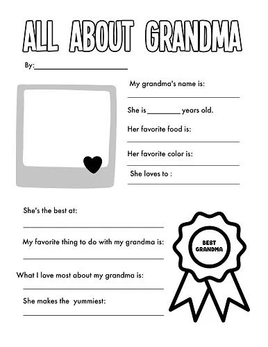 All About My Grandma Printable PDF – Cenzerely Yours All About Grandma Free Printable, All About My Grandma Free Printable, Mothers Day Gift Ideas For Grandma, All About My Grandma, Grandma Printable, Good Presents For Mom, Tiffany Baby Showers, I Love My Grandma, Mom Gift Guide