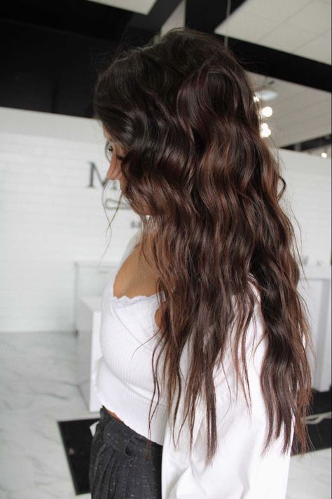 Brown Fall Hair 2023, Ibe Extensions, Brunette Extensions, Brunette Fall Hair, Dark Hair Dye, Brown Hair Extensions, Wedding Hair Colors, Dark Brunette Hair, Inspo Hair