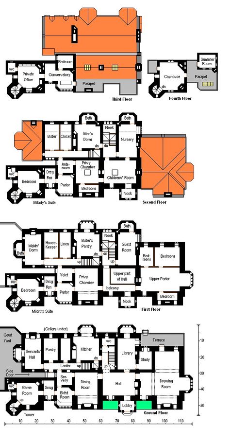 Tregarnet Hall Palace Plan, Mansion Hall, Gothic Mansion Floor Plan, Gothic Floor Plans, Chateau Floor Plans, Castle House Plans, Castle Floor Plan, Architecture Mapping, Mansion Floor Plan