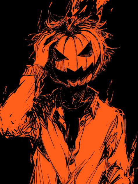 Poster Color Illustration, Unhinged Character Design, Halloween Boy Pfp, Thanksgiving Profile Pics, Pumpkin Man Drawing, Halloween Pfp Pumpkin, Pumpkin Head Pfp, Pumpkin King Drawing, Pumpkin Head Oc