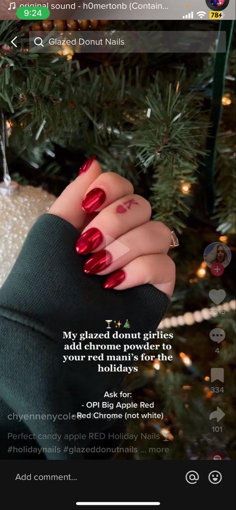 Candy Apple Red Nails, Opi Red, Red Christmas Nails, Chrome Powder, Nails Diy, Beautiful Disaster, Candy Apple Red, Bold Lips, Apple Red