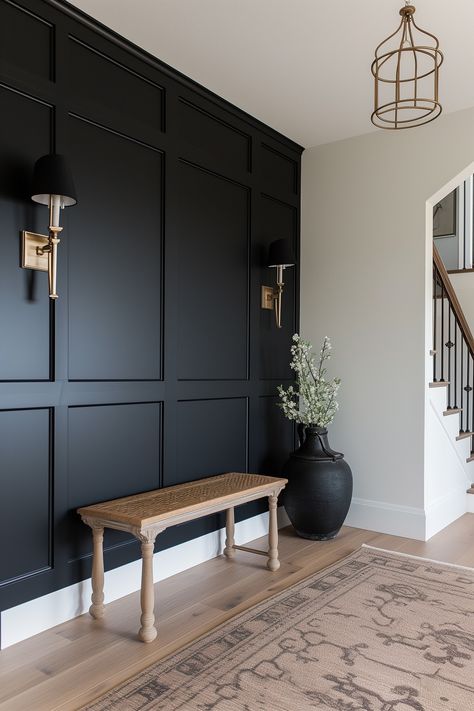 11 Paint Colors for a Modern House Interior - Jenna Kate at Home Modern Interior Paint Colors, Black Accent Walls, Buffet Decor, Modern House Interior, Accent Walls In Living Room, Interior Paint Colors, Paint Colors For Home, Fresh Look, Black Walls