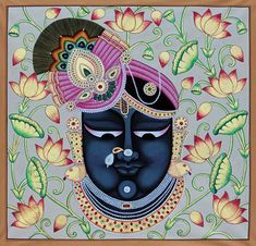 Shrinath Ji Painting, Kamal Talai, Shreenath Ji, Pichwai Art, Indian Wall Decor, Pichwai Painting, Decoupage Printables, Relief Art, Kerala Mural Painting