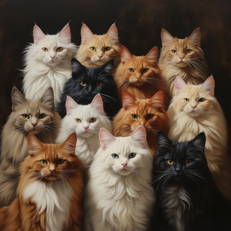 multiple different kind of cats, detail, realistic, multiple poses Cat Behavior Problems, Cat Communication, Multiple Cats, Cat Ownership, Kinds Of Cats, Lots Of Cats, Yellow Cat, Cat Training, Cat Behavior