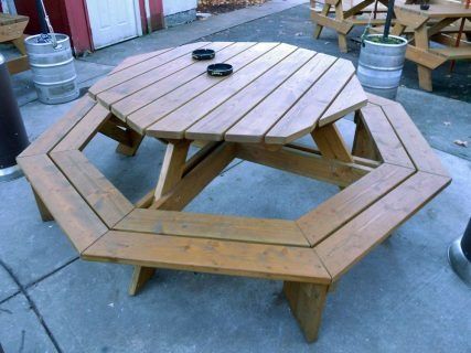 Custom Design Eco-friendly Picnic Table Benches - FP Design Octagon Picnic Table Plans, Patio Table Plans, Homemade Shelves, Octagon Picnic Table, Platform Bed Plans, Router Table Plans, Diy Picnic Table, Picnic Table Plans, Picnic Table Bench