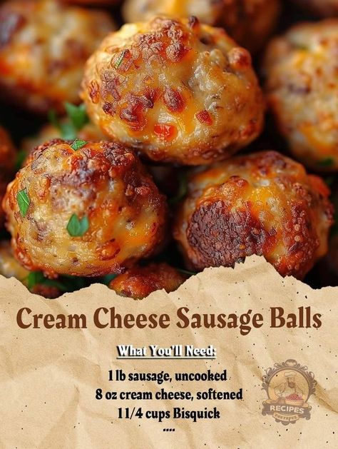 Ina Garten 🍲 | CREAM CHEESE SAUSAGE BALLS | Facebook Cheese Sausage Balls, Cream Cheese Sausage, Bagel Dip, Tuesday Recipes, Cream Cheese Sausage Balls, Sausage Balls Recipe, Keto Appetizers, Meat Dish, Snacks Appetizers