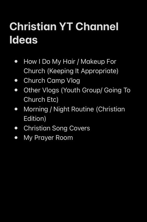 Christian Youtube Ideas, Christian Youtube Channel Ideas, Christian Youtube Video Ideas, Christian Vlog Ideas, Christian Content Ideas, Chat Topics, Student Scholarships, Youtube Editing, Youtube Business