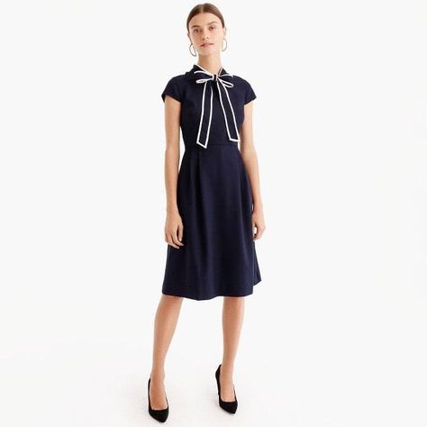 Tie-neck dress in Italian wool crepe  😍😍😍😍😍 Is this dress not #cute?? The #tieneck is really the most impressing about this dress. So #nice.  affilink Ss 2024, Clothing Optional, Wool Crepe, Tie Neck Dress, Womens Dress Suits, J Crew Dress, Crew Clothing, Jcrew Women, Work Clothes