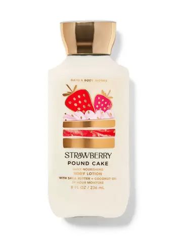 Body Butter Bath And Body Works, Bath And Body Lotion, Strawberry Pound Cake Lotion, Bath And Body Works Perfume Strawberry Pound Cake, Strawberry Pound Cake Perfume, Lotion Bath And Body Works, Strawberry Pound Cake Body Wash, Strawberry Body Lotion, Strawberry Shortcake Bath And Body Works