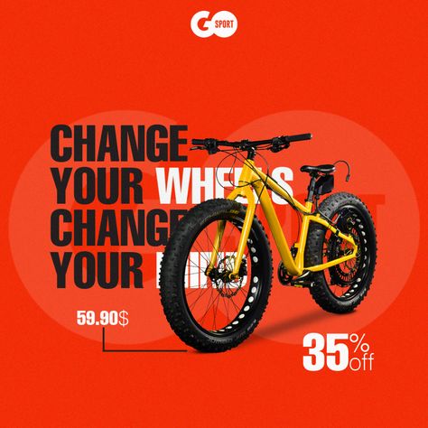 Social media banner and post ideas on Behance Instagram Ads Ideas, Bicycle Advertising, Cycling Posters, Social Media Drawings, Sneaker Posters, Ads Creative Advertising Ideas, Bicycle Brands, Bike Poster, New Years Poster