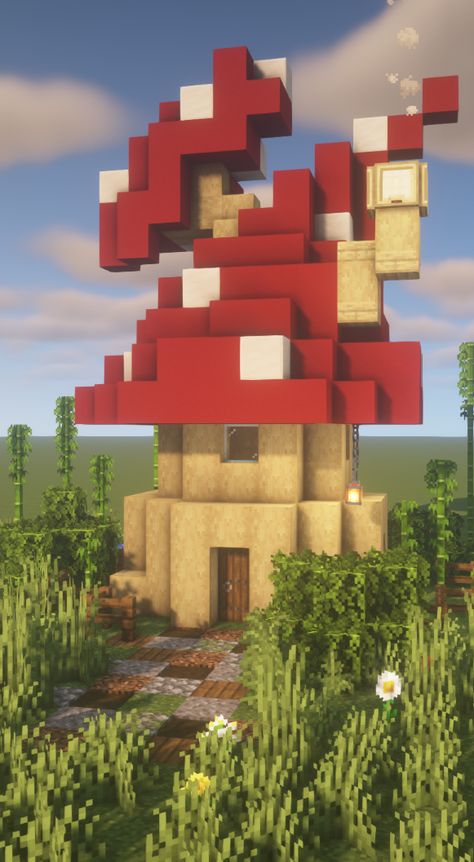 Minecraft Building Ideas Mushroom, Mushroom Castle Minecraft, Mushroom Houses Minecraft, Mushrooms Minecraft, Mushroom Village Minecraft, Cat Cafe Minecraft, Minecraft Mushroom Village, House Plans Minecraft, Minecraft Mushroom Builds