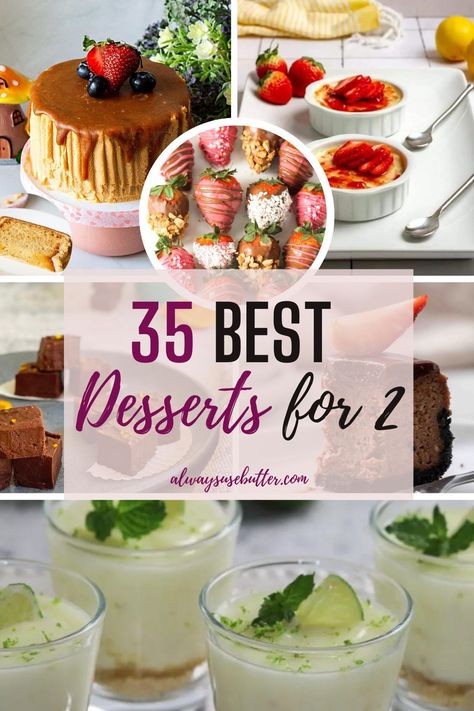 Discover 35 small-batch desserts for two! Whether you're celebrating Valentine's Day or just a cozy night in, these recipes are perfect for any occasion. Savory Dessert Recipes, Small Batch Desserts, Desserts For Two, Savory Dessert, Chocolate Covered Fruit, Chewy Brownies, Dessert For Two, Chocolate Covered Treats, Best Desserts