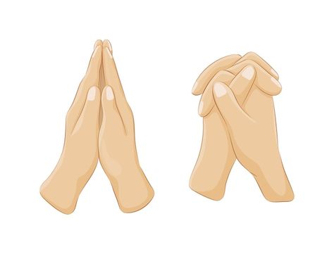 Vector set of human hands folded in pray... | Premium Vector #Freepik #vector #christian-prayer #faith #christian-worship #praying-hands Folded Hands Drawing, Praying Hands Drawing Reference, Pray Hands Drawing, Prayer Hands Drawing, Praying Hands Drawing, Hands Praying, Emo Icons, Hands On Face, Sketch Reference