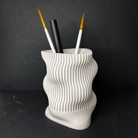 Pot Aesthetic, Ceramic Pencil Holder, Ceramic Pencil, Pen Pot, Vase For Flowers, Minimal Color, Brush Holder, Pencil Holder, Desk Storage