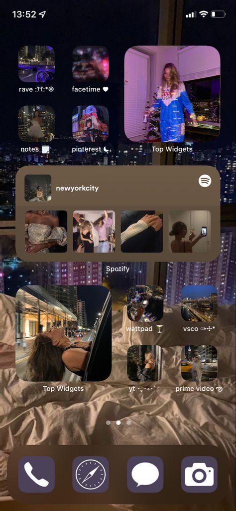 Widget Iphone Aesthetic City, Ios 16 Home Screen Ideas With Friends, City Themed Homescreen, City Iphone Layout, New York Homescreen, Nyc Homescreen, Ios 15 Home Screen Ideas Aesthetic, Widget Screen Ideas, Ios 16 Wallpaper Ideas Aesthetic