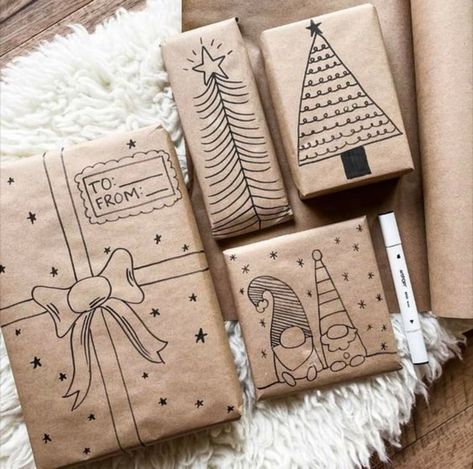 Creative Christmas Gift Wrapping, Christmas Gift Wrapping Diy, Christmas Wrapping Diy, Christmas Gift Wrapping Ideas, Xmas Gift Wrap, Gift Wrapping Techniques, Ideas For Friends, Creative Gift Wraps, Gift Wrapping Inspiration