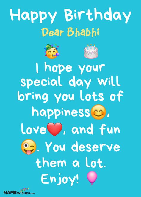 Dear Bhabhi Whatsapp Status Birthday Wishes With Name and Photo For Friends Birthday Wishes Whatsapp Chat, Birthday Wishes Whatsapp, Birthday Wishes For A Friend Messages, Happy Birthday Wishes For A Friend, Birthday Wishes With Name, Beautiful Birthday Wishes, Happy Birthday Best Friend Quotes, Happy Birthday Best Friend, Birthday Wishes For Sister