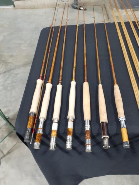 7’0”-7’6” bamboo fly rods of various tapers made in our shop by Grizzly Bamboo Rods of Columbia Falls, Montana. All of our bamboo fly rods at Grizzly Bamboo Rods are handmade, guaranteed and certified "Made in Montana". Check us out at our website www.grizzlybamboorods.com Columbia Falls Montana, Bamboo Rods, Bamboo Fly Rod, Fly Rods, Custom Build, Fly Fishing, Montana, Columbia, Custom Made