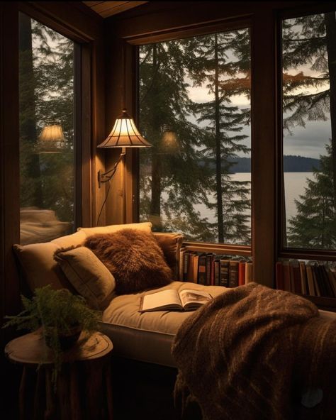 Image tagged with beautiful, home, interiors – @myeyes-seebeauty on Tumblr Gloomy House Interior, Cosy Cabin Aesthetic, Stargazing Room, Gloomy House, Bedroom Moody, Cosy Nook, Cosy Cabin, Cabin Aesthetic, Cabin Bedroom