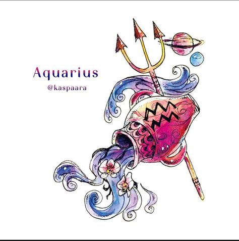 kaspaara Aquarius Art, Horoscope Art, Aquarius Tattoo, Pisces Tattoos, Astrology Art, Zodiac Art, Aquarius Zodiac, Zodiac Symbols, Skin Art