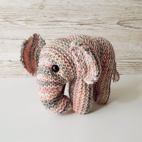 Baby elephant knitting project by Claire Fairall | LoveCrafts Elephant Knitting Pattern, Small Soft Toys, Elephant Baby Blanket, Garter Stitch Knitting, Handmade Gifts For Boyfriend, Handmade Baby Shower Gift, Elephant Toy, Best Baby Gifts, Knitting Blogs