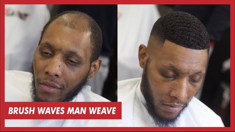 Man Weave Brush Wave Unit Tutorial - Full Install - https://blackhairinformation.com/video-gallery/man-weave-brush-wave-unit-tutorial-full-install/ Lace Wig Glue, Beach Waves Hair Tutorial, Barber Man, Waves Haircut, Waves Tutorial, Hair Glue, Hair Unit, Nappy Hair, Beach Wave Hair