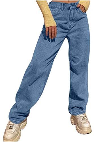 Briskorry Women's Baggy Jeans, Y2K Style with High Waist, Wide Leg, Loose Flare, Casual Trousers, Boyfriend Jeans, beige, l: Amazon.de: Sport & Freizeit Y2k Fashion Pants, Y2k Fashion Baggy, Baggie Jeans, Cargo Pants Women Baggy, Ripped High Waisted Jeans, Streetwear Girl, Work Pants Women, Denim Jeans Ripped, Jogger Pants Casual