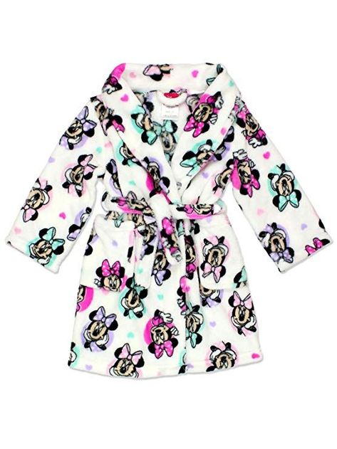 Cute Minnie Mouse, Disney Mickey Mouse Clubhouse, Minnie Mouse Christmas, Fleece Robe, Girls Robes, White Clothing, Minnie Mouse Girl, Long Sleeve And Shorts, Girls Fleece