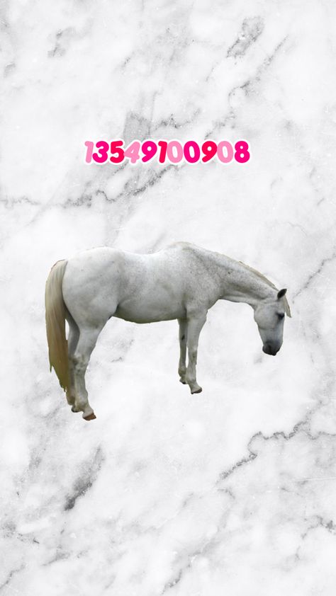 Bloxburg Stable Ideas, Bloxburg Picture Codes Horse, How To Make A Horse In Bloxburg, Horse Code Bloxburg, Bloxburg Farm Decal Codes, Bloxburg Horse Riding Codes, Bloxburg Puppy Decal Codes, Bloxburg Farm Animals, Puppy Decals Bloxburg