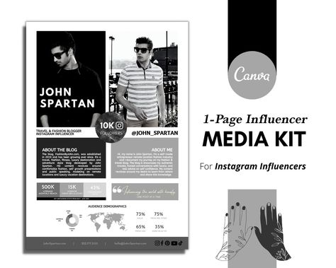 Feel BALANCED with this dark Influencer Media Kit, Rate Card, Media Kit Template, Press Kit, Blog Instagram, Vacation Home Rentals, Media Kit, Instagram Influencer, Iconic Photos