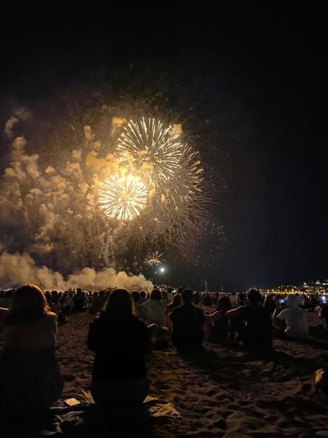 Beach Fireworks, Hot Summer Nights Mid July, Event Nails, Summer Nights Mid July, Dresses Event, Yellow Night, Mid July, Hot Summer Nights, Natural Disaster