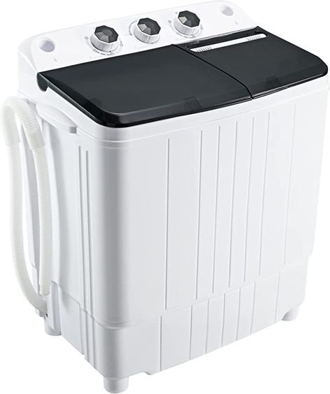 Amazon.com: Homguava Portable Washing Machine 17.6Lbs Capacity Washer and Dryer Combo 2 In 1 Mini Compact Twin Tub Washing Machine Laundry Washer(11Lbs) & Spinner(6.6Lbs) with Built-in Gravity Drain Pump,Low Noise and Easy Store for Apartment,Dorms,RV Camping (black+white) : Appliances Mini Washer And Dryer, Washer And Dryer Combo, Compact Washer And Dryer, Portable Washer And Dryer, Compact Washing Machine, Twin Tub, Washing And Drying Machine, Compact Laundry, Automatic Washing Machine