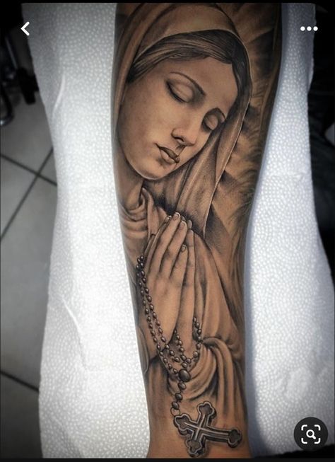 Virgen De Guadalupe Forearm Tattoo, Virgin Mary Shoulder Tattoo Men, Virgin Mary Arm Tattoo, Virgen De Guadalupe Tattoo Ideas Forearm, Virgin Mary Tattoo Forearm, Virgin Mary Tattoos, Virgen Mary Tattoo, Religious Tattoo Sleeves, Mother Mary Tattoos