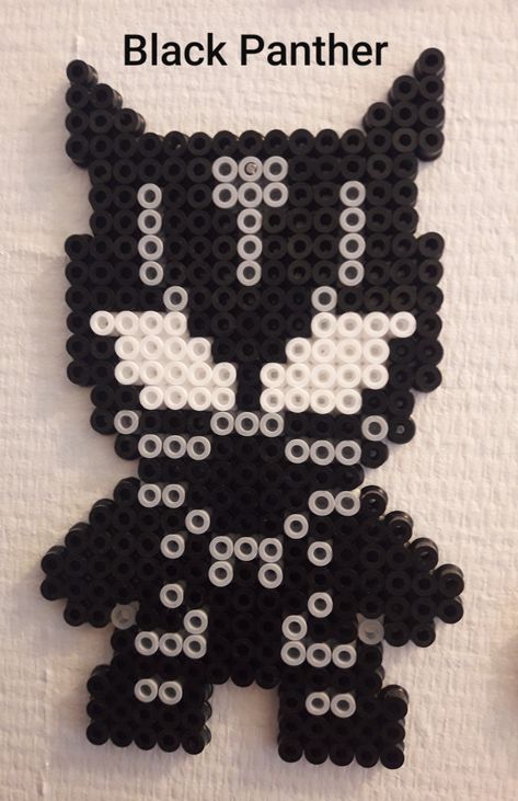 Black Panther Perler Beads, Perler Beads Marvel, Avengers Perler Beads, Avengers Perler, Harry Potter Perler Beads, Minecraft Beads, Easy Perler Bead Patterns, Perler Creations, Pixel Beads