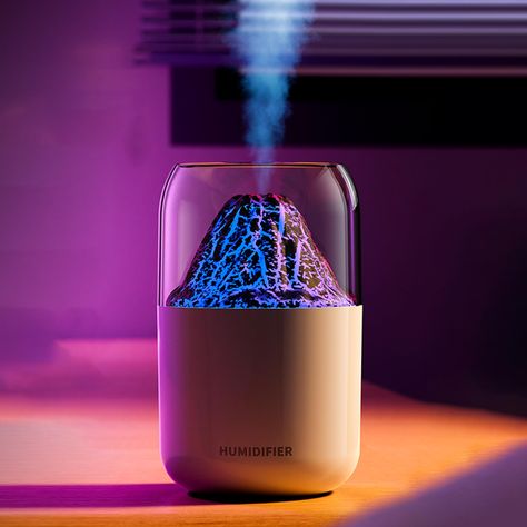 PRICES MAY VARY. Colorful Volcano Cycling Light & Night Light: Special design as a volcano humidifier creates a peaceful ambiance while delivering a soothing cool mist. It offers maximum relaxation for you. The night light could improve your sleeping quality. Portable Mini Humidifier: Portable and small compact design(3.4*5.7inch) is very easy to take with you anywhere and super perfect for travel, bedroom, and office, which effectively moisturizes dry skin and helps you reduce skin peeling. Aut Volcano Humidifier, Humidifier Space Lights, Flame Air Humidifier, Best Cool Mist Humidifier For Kids, Humidifier Elegant, Small Humidifier, Best Humidifier, Portable Humidifier, Travel Office