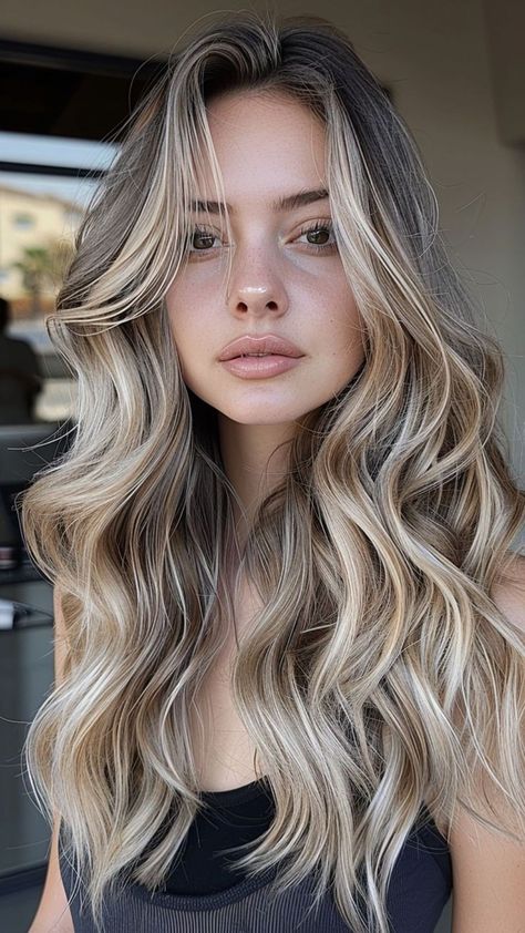 Face Light Hair Color, Ash Brown Hair With Highlights Blondes, Light Hair Colors Ideas, Blond Bayalage On Brown Hair Medium, Bronde Layered Hair, From Brown To Blonde Hair Transition, Popular Blonde Hair Color 2024, Blond Hair With Brown Roots, Full Hair Highlights