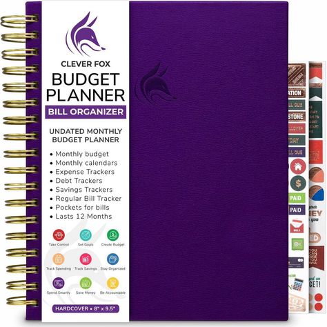 Make an essential step towards organizing your finances and fulfilling your financial goals with Clever Fox Budget Planner & Bill Organizer. It will make sure you set and stick to your budget and reach all of your financial goals, whether you are looking to earn more, spend less, pay off your debt, or save up money. Brainstorm and create a system that works for you and your unique financial goals. Forget the stress and pressure of chaotic budgeting and gain full control of your finances. Set mon Save Up Money, Bill Organizer, To Do Checklist, Colorful Planner, Budget Tracking, Financial Motivation, Budget Planner Template, Bill Organization, Budget Book