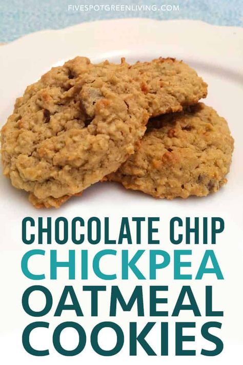 Chickpea Oatmeal, Oatmeal Cookies With Chocolate Chips, Candies Recipes, Chickpea Chocolate Chip Cookies, Chickpea Recipes Healthy, Chickpea Cookies, Chick Pea, Oatmeal Chocolate Chip, Healthy Baking Recipes