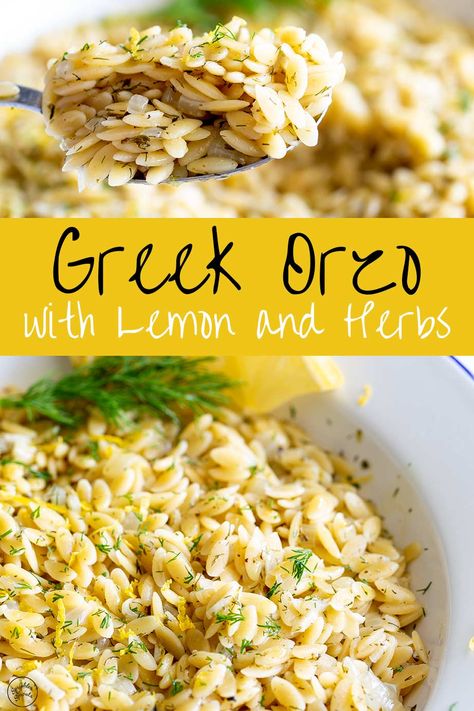 Side Dish For Fish, Orzo Recipes Side, Side Dishes For Fish, Orzo Dishes, Greek Orzo, Pasta Side, Lemon Orzo, Pasta Side Dishes, Orzo Recipes