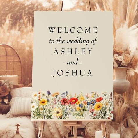 Rustic Wildflower Wedding Welcome Foam Board Rustic Wildflower Wedding, Wedding Autumn, Neutral Background, Wedding Garden, Wedding Vintage, Wedding Welcome Sign, Wedding Summer, Wildflower Wedding, Rustic Country Wedding