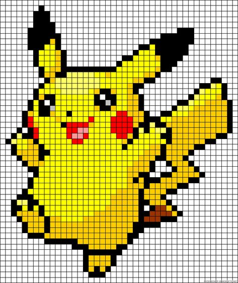 Pixel Art Pokemon Pikachu, Pixel Art Pikachu, Pixel Art Stitch, Grille Pixel Art, Pokemon Pixel Art, Pixel Pokemon, Pixel Art Minecraft, Photo Pixel, Image Pixel Art