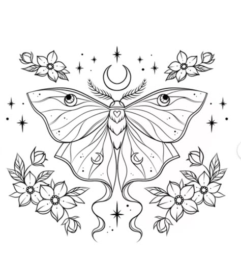 Moth Tattoo Cute, Luna Moth Tattoo, Moth Sticker, Moth Drawing, Tattoo Cute, Moth Tattoo, Desenho Tattoo, Luna Moth, Tattoo Outline