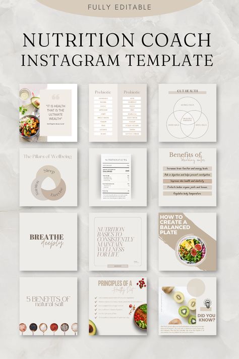 #Coach_Instagram_Template #Nutrition_Instagram #Nutrition_Business #Wellness_And_Health Coach Instagram Template, Nutrition Business, Nutritionist Dietitian, Coach Instagram, Health And Wellness Quotes, Health And Wellness Coach, Quote Template, Wellness Quotes, Business Templates