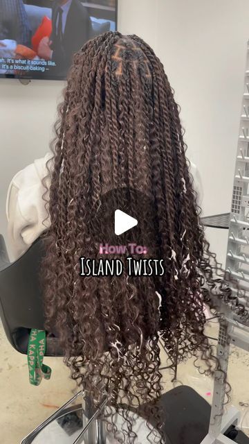 Dera Styles on Instagram: "Let me know if you need anything slowed down a bit more!

Book: Island Twists

Braider: Dera

Hair: 2 Packs Outre Expression Synthetic 3X Braiding Hair 52” ; 1 Organique Water Wave Hair 18”

Color: 4

October booking opens September 22nd at 5PM!

#braider #fyp #explore #braids #bohobraids #atlanta #fauxlocs #twists #protectivestyles #atlantahairstylist #knotlessbraids #knotlessbraidsatl #stylist #goddessbraids #howtobraid #braidertips #goddess #braidstutorial #goddesss #protectivestyles #howto #braider #knotless #hair #bohobraids #parting #stylist #atlantahairstylist #knotlessbraids #bohobraids #braider #atlanta #fyp #boho #braids" Island Twist Braids, Boho Island Twist, Goddess Twist, Water Wave Hair, 4 October, Boho Twists, Extension Ideas, Wave Hair, Braiding Hair