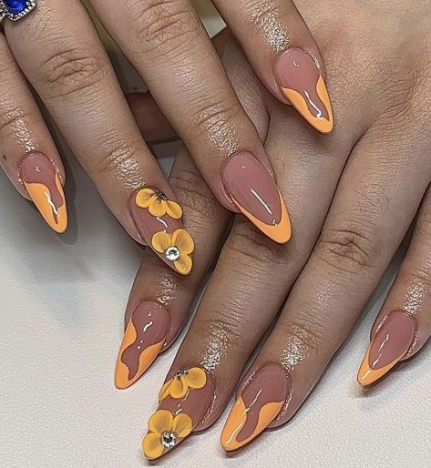 Almond Nails Yellow, Cheetah Nail Art, Nail Art Almond, Cheetah Nails, Good Instagram Captions, Baby Fits, Yellow Nails, Fire Nails, Classy Nails