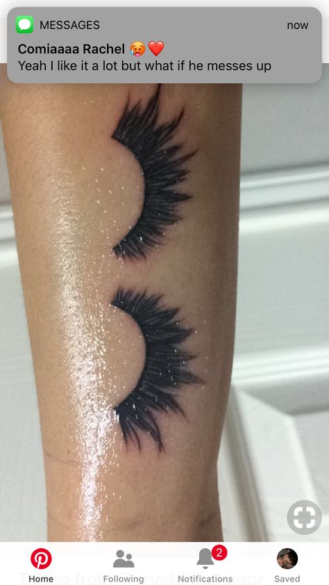 Eyelash Tattoo Arm, Eyelash Tattoo Ideas, Make Up Tattoo Ideas, Makeup Artist Tattoo Ideas, Makeup Tattoo Ideas, Cosmetology Tattoos, Make Up Tattoo, Eyelash Tattoo, Makeup Artist Tattoo