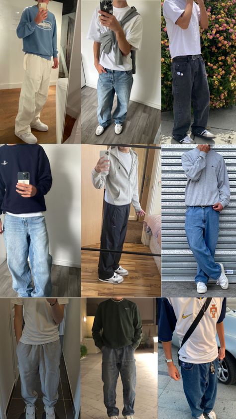 Baggy Jeans Men Outfit, Baggy Jeans Men, Men Outfit Ideas, Men's Outfits, Jeans Men, Baggy Jeans, Casual Chic, Outfit Inspirations, Outfit Ideas