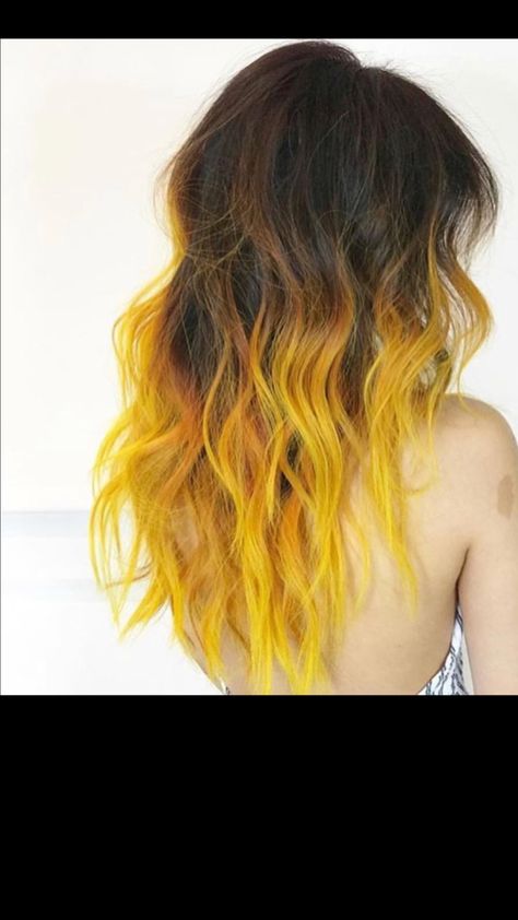 Yellow Hair Color, Blue Ombre Hair, Pretty Hair Color, Yellow Hair, Red Hair Color, Hair Inspo Color, Hair Photo, Grunge Hair, Love Hair