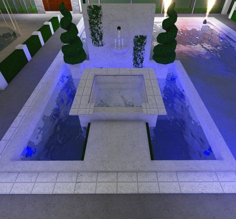 Bloxburg Inside Pool Ideas, Bloxburg Outside Pool Ideas, Backyard Ideas Bloxburg Modern, Bloxburg Modern Pool Ideas, Bloxburg Mansion Backyard, Bloxburg Backyard Pool Ideas, Bloxburg Pool House Ideas, Bloxburg Jacuzzi Idea, Bloxburg Hotel Ideas Interior